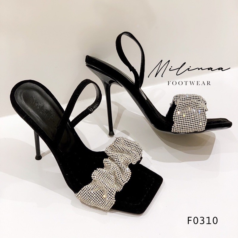 CAO GÓT SLINGBACK BẢN NHÚNG ĐÁ F0310