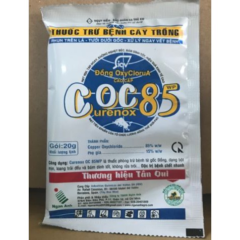 Thuốc trừ nấm bệnh cho cây hoa Hồng / Mai COC 85 (Curenox OC 85WP) COC85