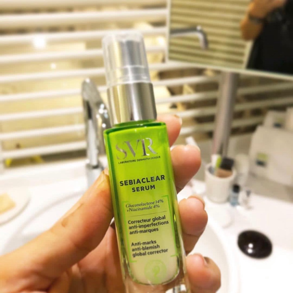 Serum chứa 14% PHA + 4% Niacinamide ngừa mụn SVR Sebiaclear Serum 30ml