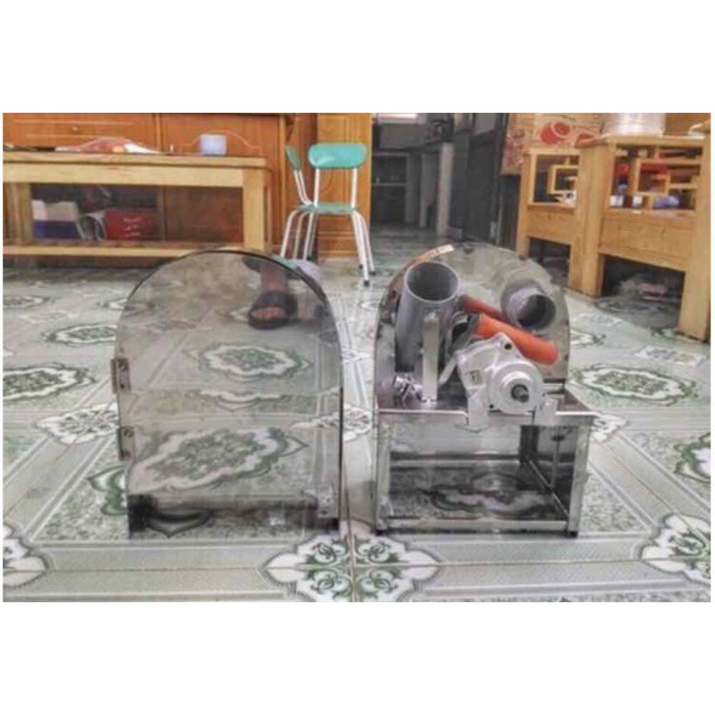 Máy thái, sơ chế lát mỏng hành, tỏi, sả, củ quả nhỏ chạy điện, motor