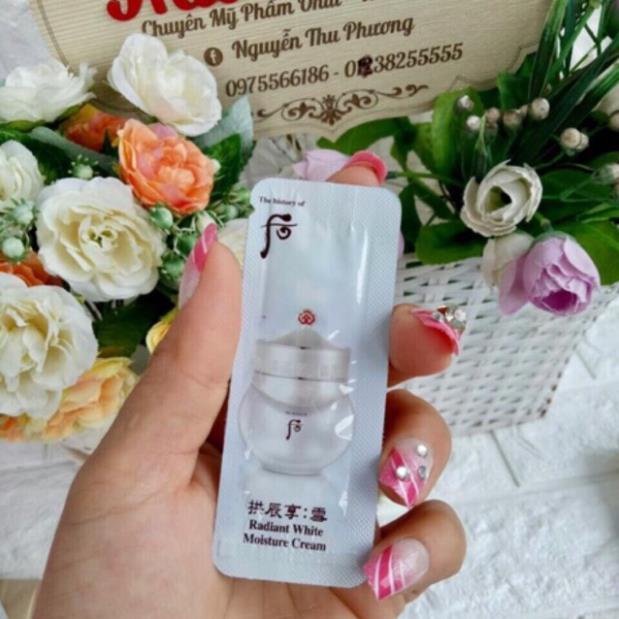 10 Gói Kem dưỡng trắng da Whoo Radiant White Moisture Cream 1ml