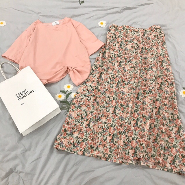 SỈ SET ÁO PHÔNG VÁY HOA NHÍ