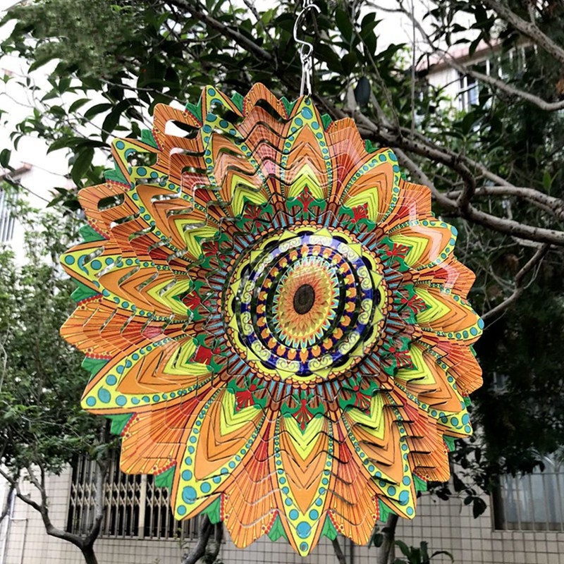 Chuông Gió Xoay 3D Bằng Thép Không Gỉ Nhiều Màu Trang Trí Trong Nhà / Ngoài Trời