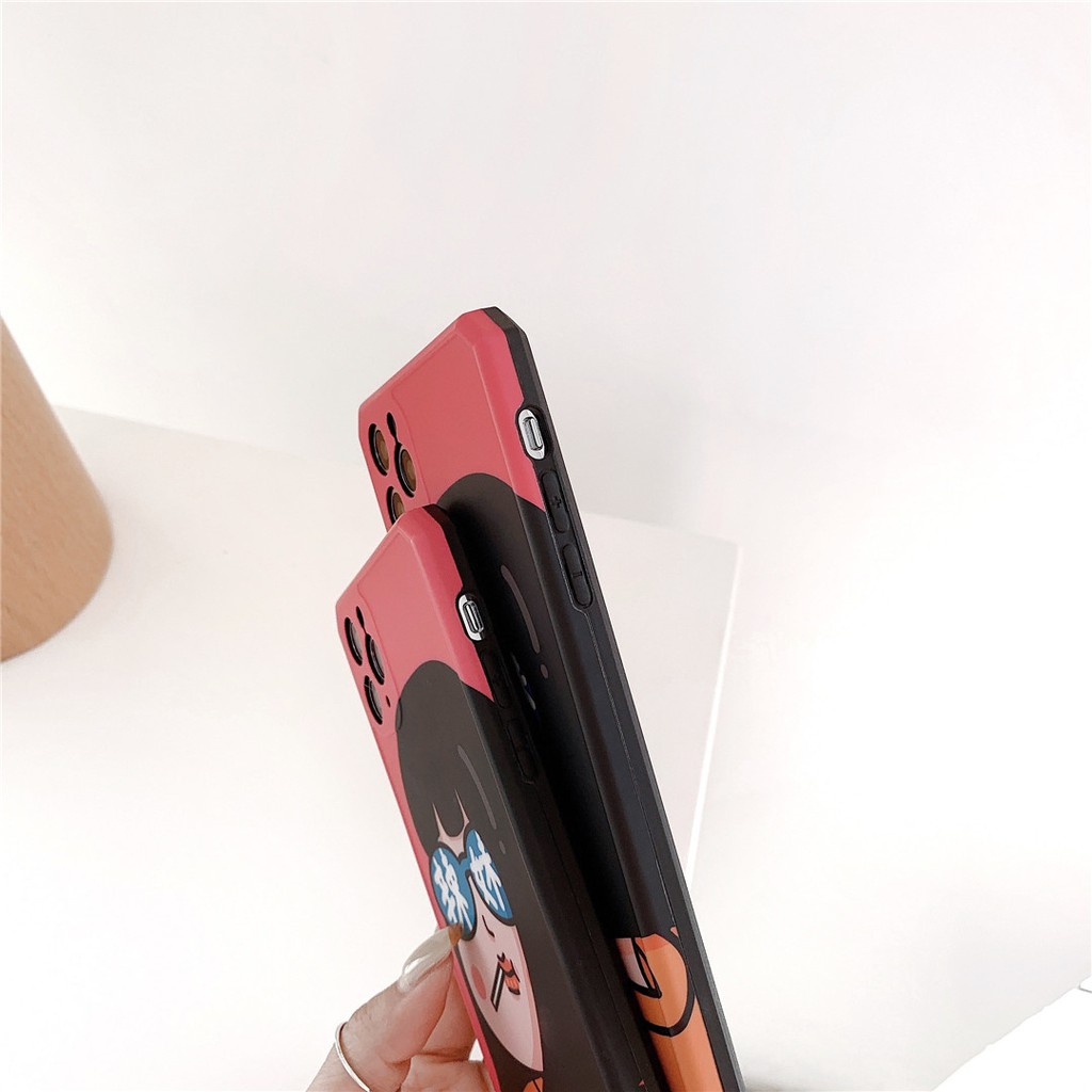 Ốp điện thoại # HG3384 bằng nhựa mềm màu hồng cho iPhone12 mini 11 PRO MAX 6 / 6s 7 / 8plus SE2 X / XS XR XSMAX