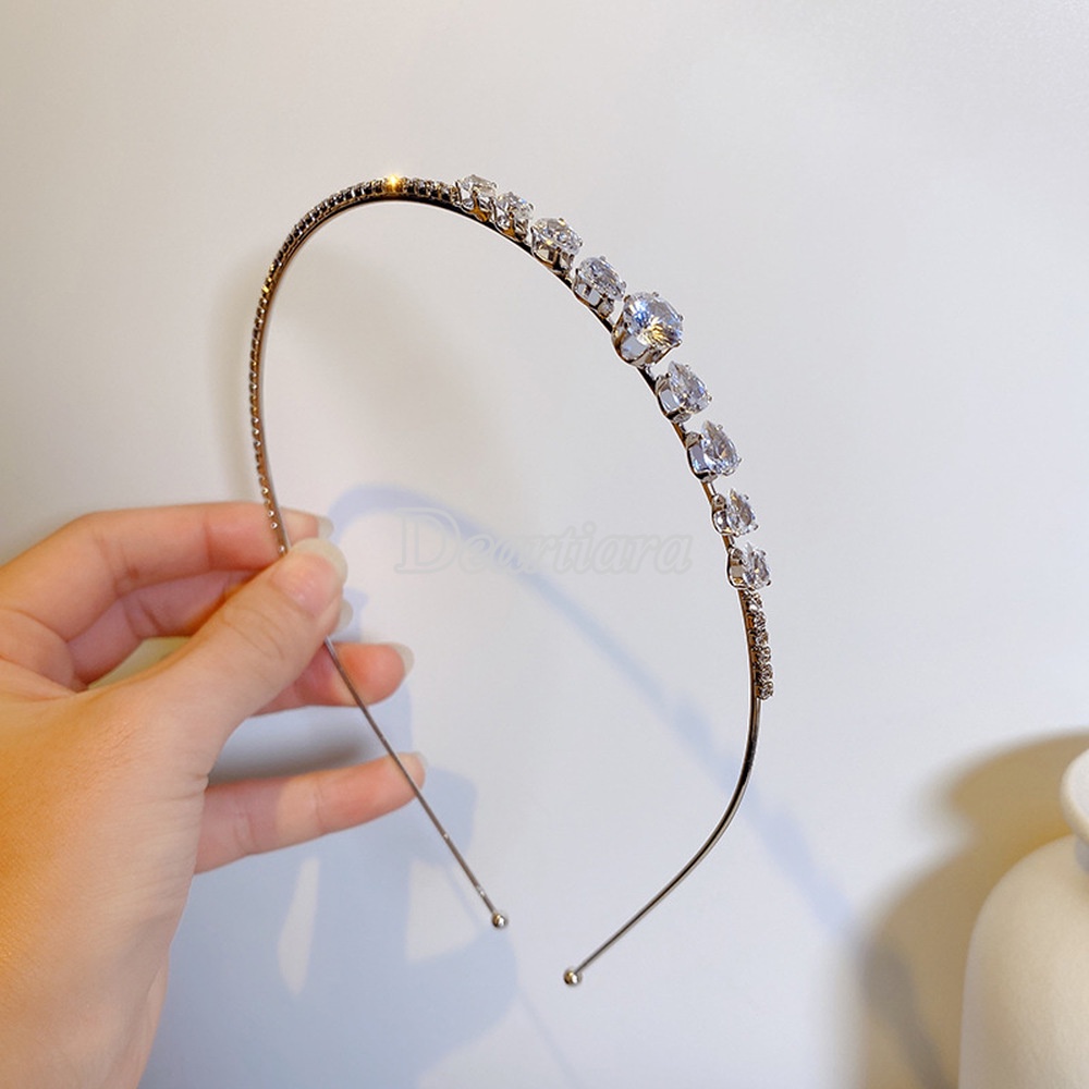 Băng Đô Cài Tóc Đính Đá Thiết Kế Đơn Giản Sang Trọng Cho Nữ