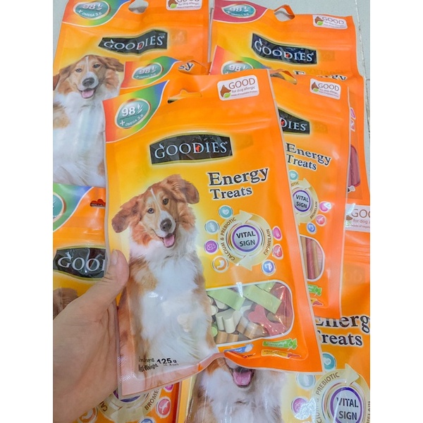 BÁNH THƯỞNG GOODIES BỔ SUNG CANXI CHĂM SÓC RĂNG THƠM MIỆNG CHO CHÓ 500GR TÚI ZIP