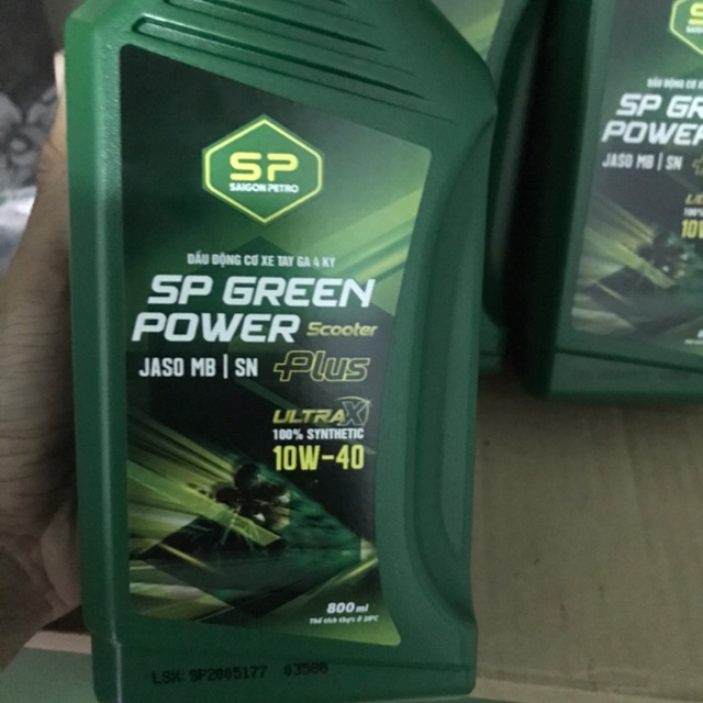 Thùng 12 chai tay ga 800ml sp green power plus Scooter