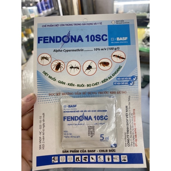 Combo 5 gói thuốc diệt côn trùng fendona + 1 chai Permethrin 50EC 100ml
