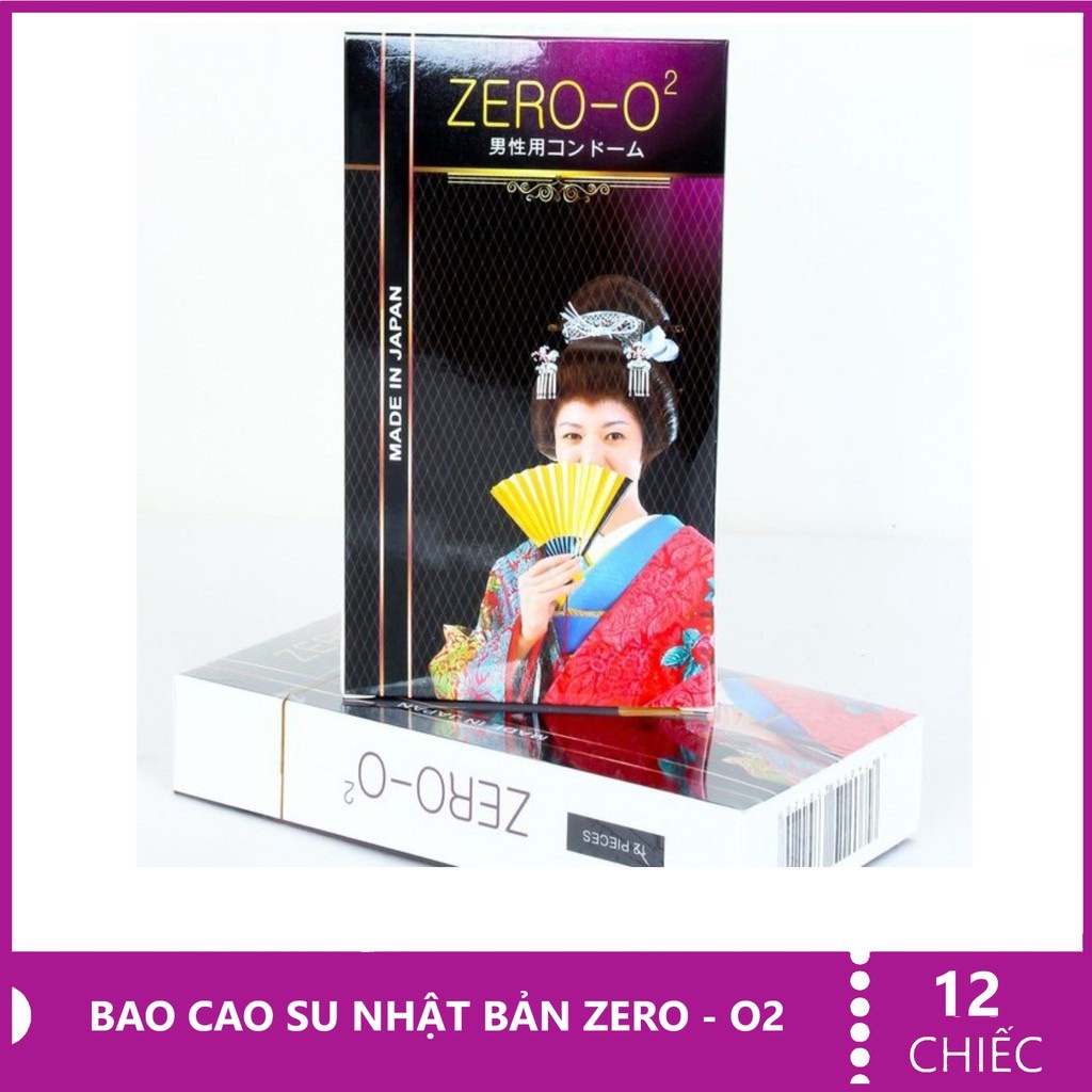 Bao cao su siêu mỏng siêu trơn hộp 12c Zero O2 - bcs Nhật Bản - Chính hãng