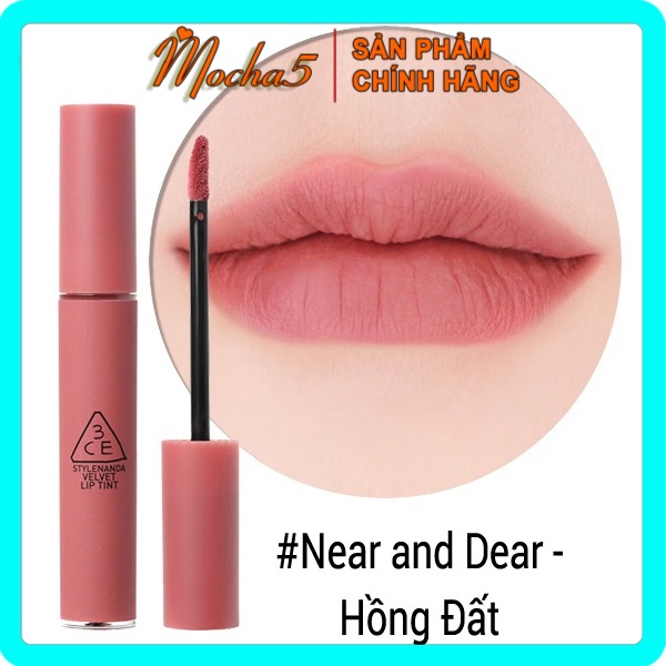 Sỉ son kem 3CE Velvet Lip Tint lì môi, không khô môi NEAR AND DEAR màu hồng đất