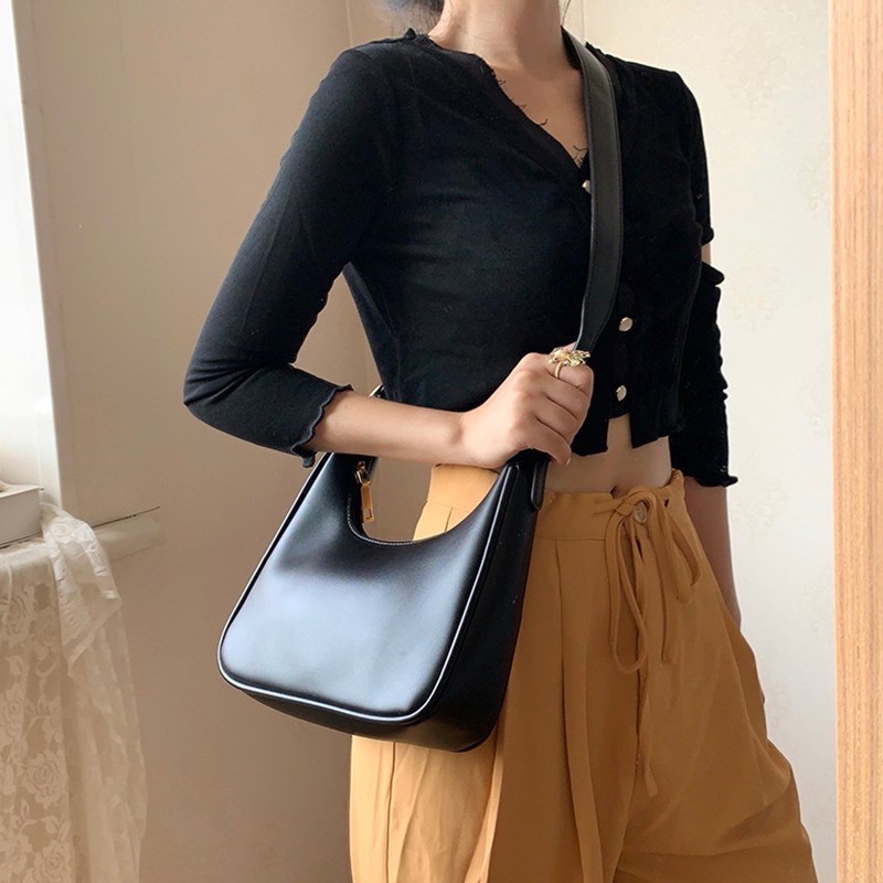 Túi kẹp nách đeo chéo nữ thời trang da trơn mẫu mới TKNADA + hình thật
