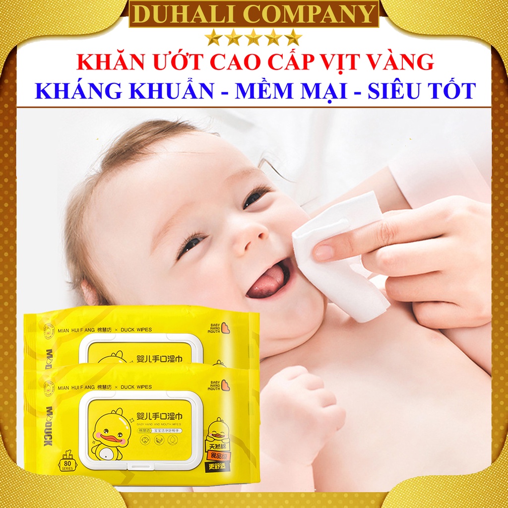 Khăn Giấy Ướt Mini - Khăn Giấy Ướt Không Mùi - Khăn Vịt Ướt - Siêu Mịn Siêu Tiết Kiệm, An Toàn Cho Bé Sơ Sinh - DUHALI