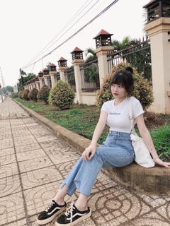 🔥Set Bộ Quần Baggy 2Nut + Crop Rút Dây