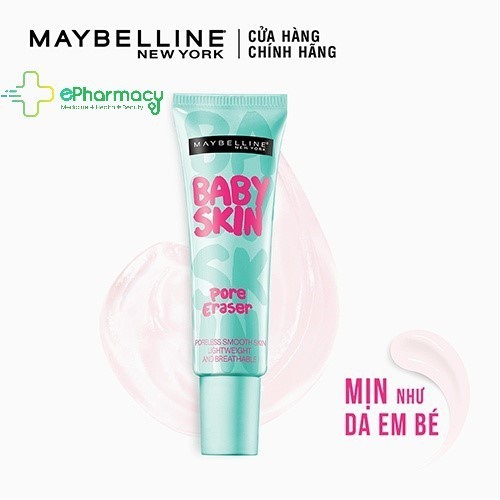 Kem lót Maybelline New York Baby Skin Pore Eraser Primer 22ml Kem Lót Mịn Da, Che Khuyết Điểm