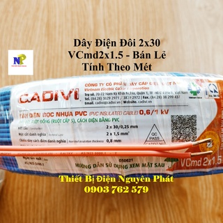 [CADIVI] Dây Điện Đôi 2x30 VCmd2x1.5 - Lẻ 1 Mét