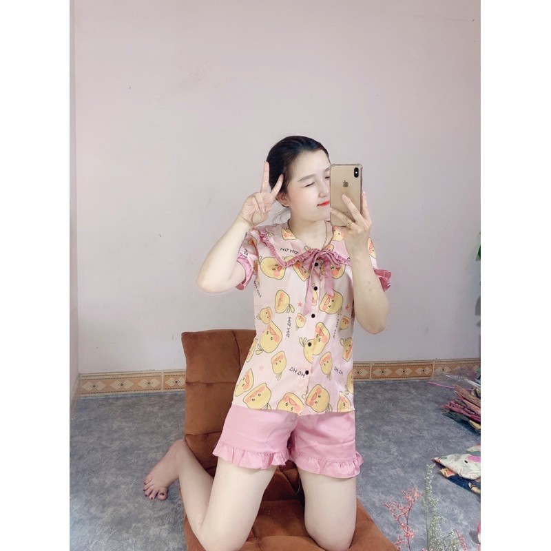 BỘ LỤA CỔ SEN BÈO CỘC XINH XẮN