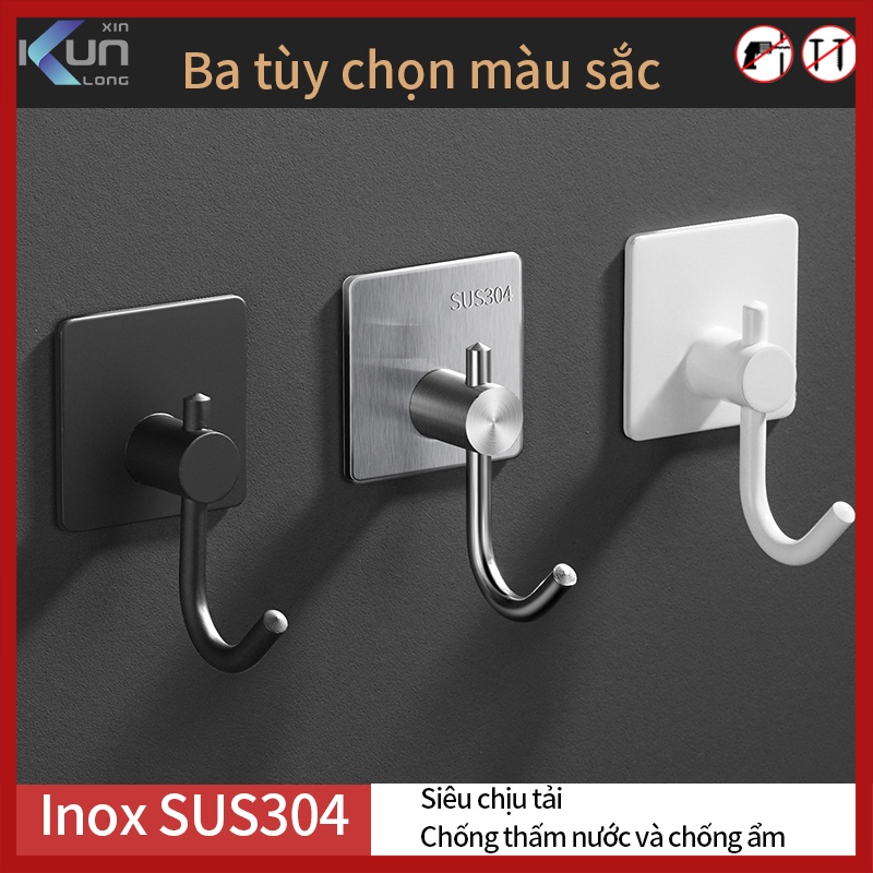 Xinkunlong Chiếc Móc Dán Tường Siêu Dính Inox 304 Cao Cấp Móc Dán Tường Chịu Lực Tốt Treo Tường Chắc Chắn Siêu Dính