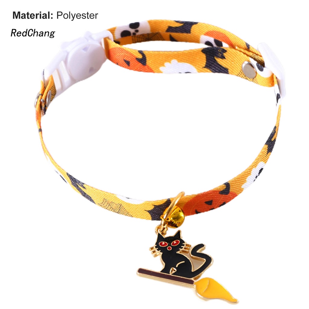 Vòng đeo cổ có chuông mềm mại phong cách Halloween cho thú cưng