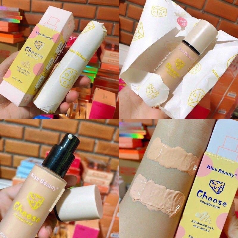 Kem nền KISS BEAUTY Cheese Advanced Silk Mist Micro Foundation 35ml