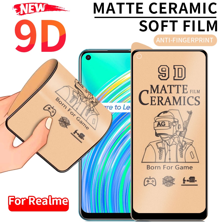 Kính cường lực chống bám vân tay dẻo 9D Cho Realme 5 6 7 8 9 Pro 5i 6i 7i 8i 9i C3 C11 C12 C15 C17 C20 C21 C31 C35 C21Y C25 C25S C25Y Narzo 20 30A 50 50A 50i