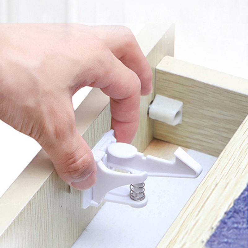 Set 4 Khóa Cửa Tủ Ngăn Kéo Bảo Vệ An Toàn Cho Bé