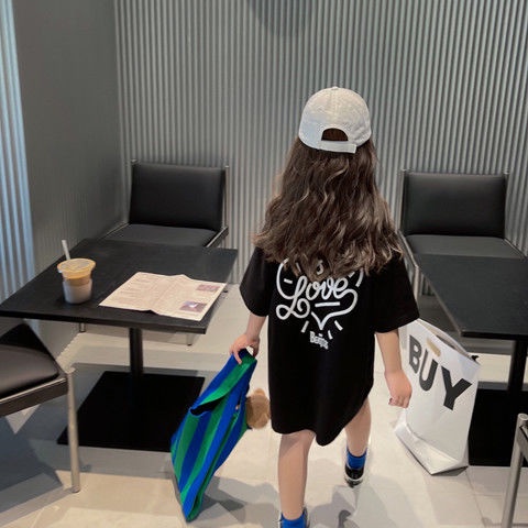 Áo Thun Cotton Nguyên Chất Tay Ngắn Cổ Tròn In Họa Tiết Hoạt Hình Thời Trang Mùa Hè Cho Bé Gái