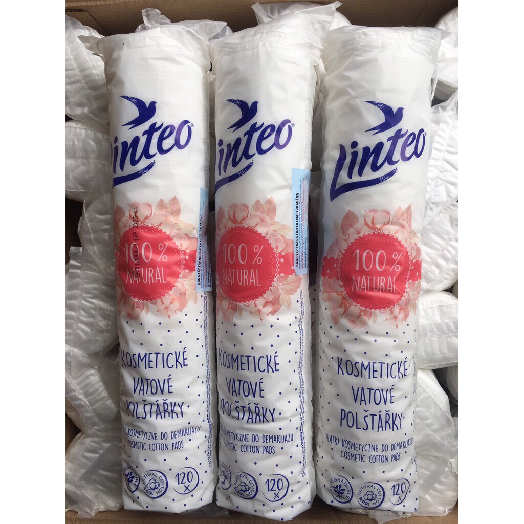 Bông tẩy trang Linteo nhập khẩu chính hãng Cộng Hòa Séc 120 miếng | BigBuy360 - bigbuy360.vn