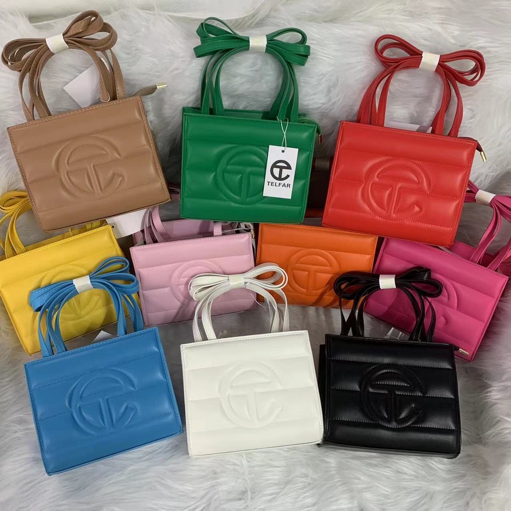 Túi Xách Messenger Một Bên Vai Dập Nổi Chữ Phong Cách Cổ Điển Âu Mỹ Hàng Mới Dành Cho Bạn Nữ Telfar