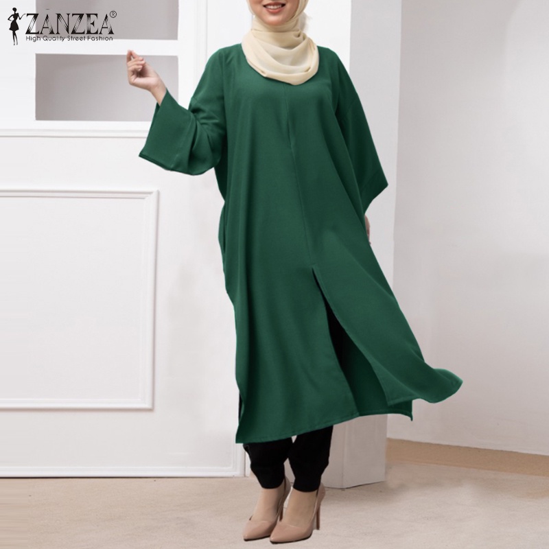 Đầm maxi Zanzea tay dài phong cách Hồi giáo cổ điển thời trang dành cho nữ