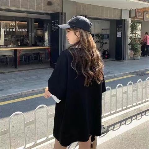 Áo polo Tay Ngắn Dáng Rộng Thiết Kế Mới Thời Trang Dành Cho Nữ