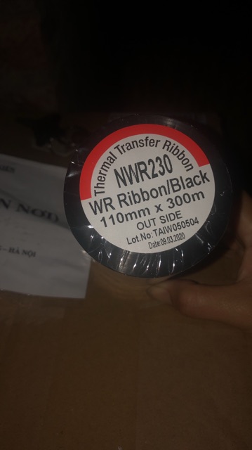 Mực in mã vạch wax 110*300m in tem nhãn phụ. mực S11/SW11 110*300m