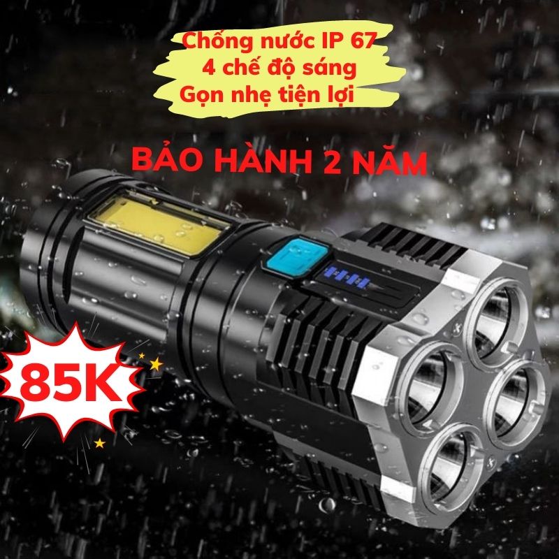 Đèn Pin Cầm Tay Siêu Sáng Chiếu Xa 1000m Chống Thấm Đèn Giá Rẻ ĐÈN AKIO