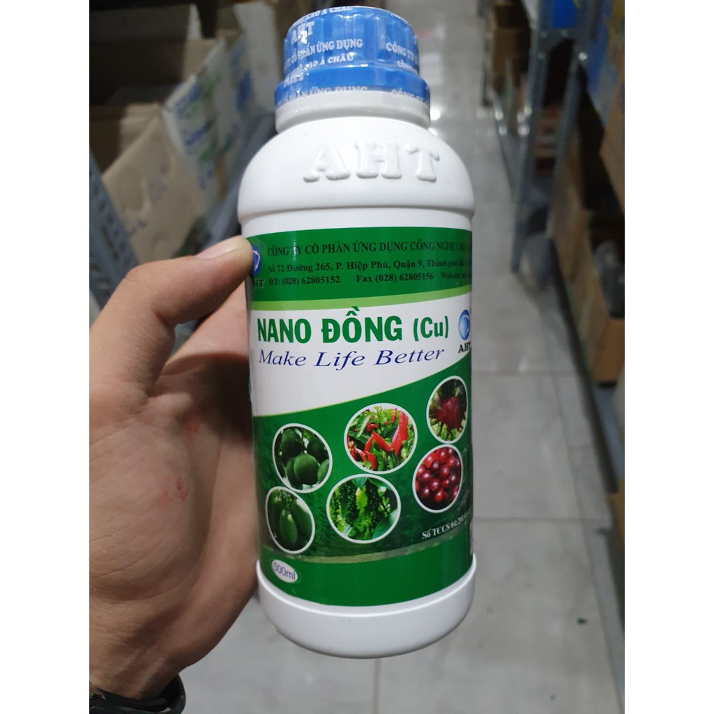 NANO ĐỒNG AHT Chai 500ml - DIỆT NẤM KHUẨN, CHỐNG RÉT, PHÒNG BỆNH CÂY TRỒNG