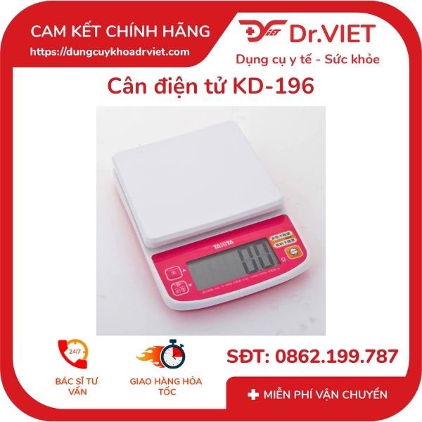 Cân Điện Tử KD-196 nhỏ gọn, tiện lợi, có thể đo lượng calories của cơm - Dr Viet