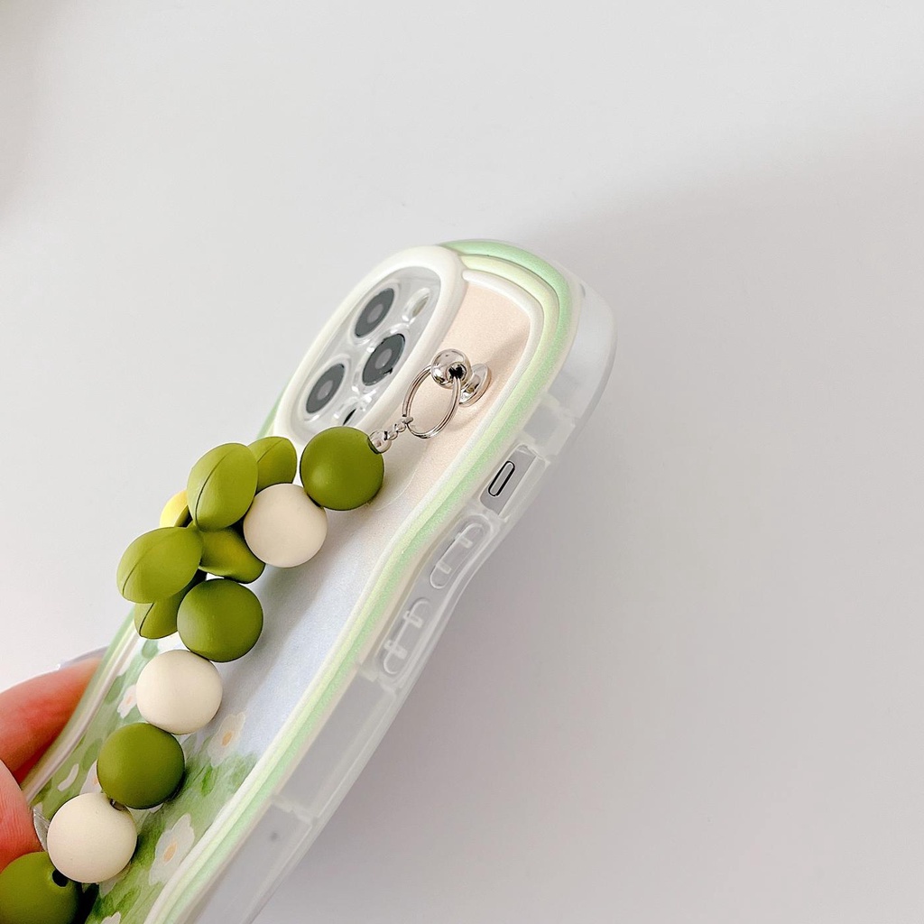 Ốp Điện Thoại Tpu Mềm Chống Sốc Chống Trượt In Hình Tranh Sơn Dầu Kèm Dây Đeo Ngọc Trai Cho iPhone 11 12 13 pro max xr x xsmax