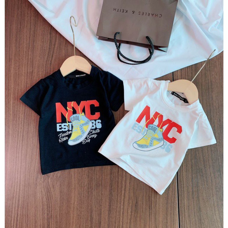 Áo Thun Cotton Ngắn Tay Cho Bé Trai Bé Gái Size Nhí (Mochi, Kap.pa, N.YC)