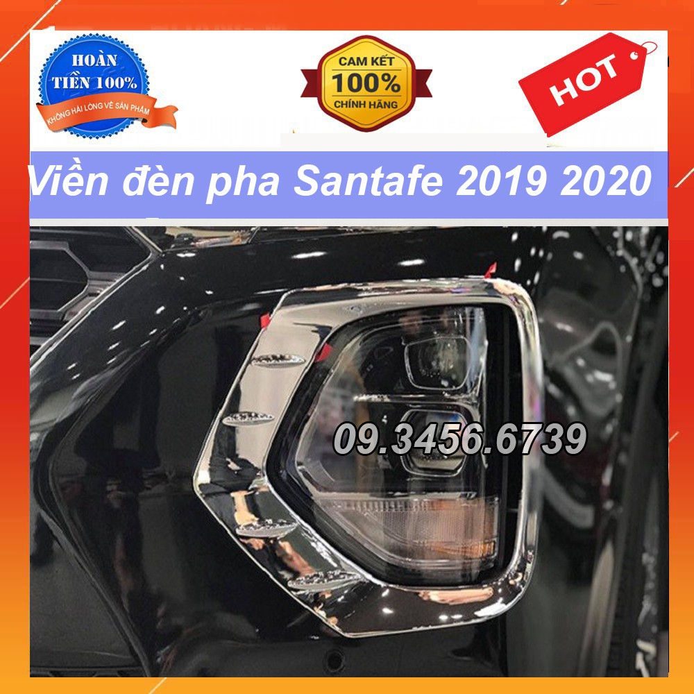 Viền Đèn Pha Dưới Xe SantaFe 2019 2020 2021- bộ 2 ốp