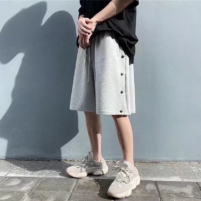 Quần Short Thể Thao Dáng Suông Cài Nút Bên Hông In Họa Tiết Phong Cách Hiphop Đường Phố Hàn Quốc Cho Nam Giới Có Size M-3XL