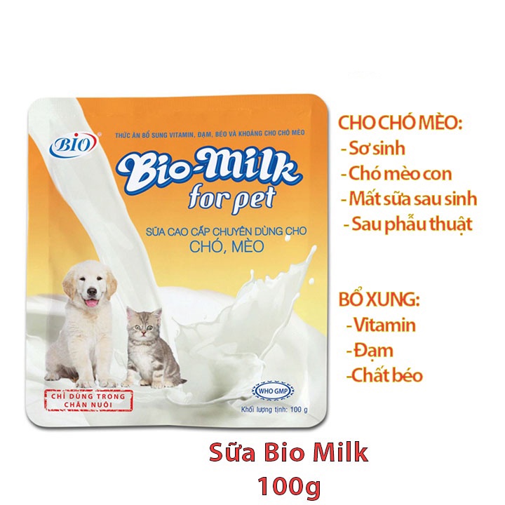 Bio milk Sữa Sao Cấp Chuyên Dùng Cho Chó Mèo, Sữa Bột Thay Thế Sữa Mẹ Dành Cho Thú Cưng, Sữa Cho Chó Mèo