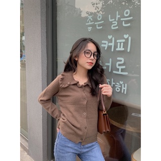 Áo cadigan cổ bẻ nhún bèo jb178 lollie studio