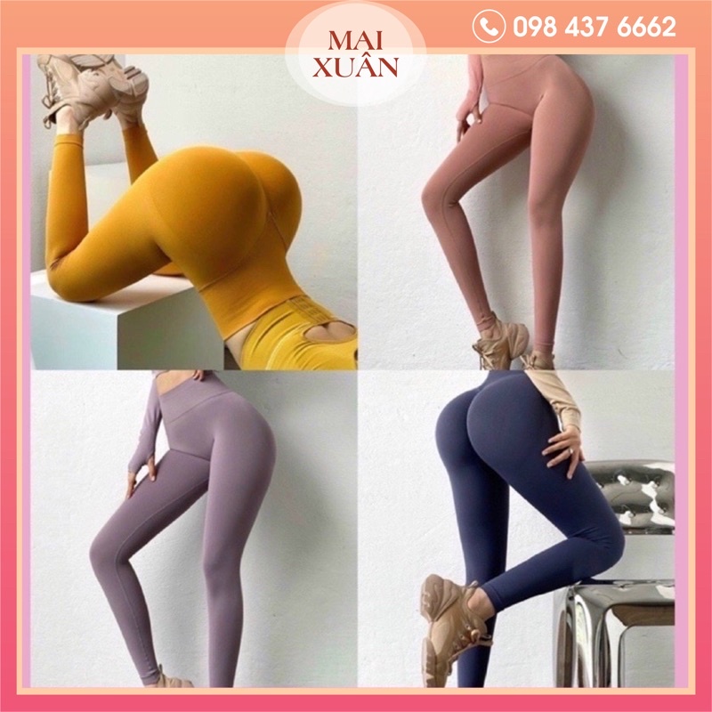 Quần tập legging cạp cao có chun mông, mặc ôm dáng, nâng mông, tập gym, yoga cao cấp