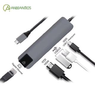 5 in 1 usb type c hub hdmi 4k usb c hub to gigabit ethernet rj45 lan adapter