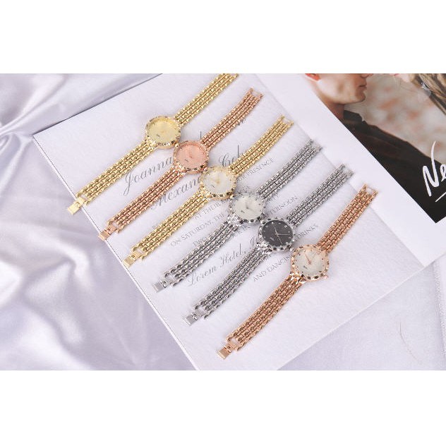 Đồng hồ Nữ YFUN viền lượn sóng, mặt hoa văn đơn giản sang trọng | BigBuy360 - bigbuy360.vn