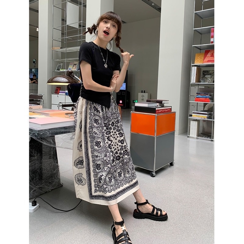 Chân Váy Lưng Thun Thiết Kế Mới Thời Trang Mùa Hè Dành Cho Nữ