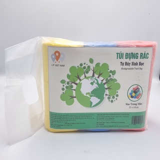 Túi đựng rác tự hủy sinh học - lif vietnam - size đại 64x78