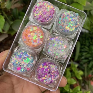 Nhũ mắt kim tuyến , trang điểm mắt lấp lánh 4 ô DIKALU sẵn gel