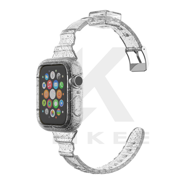 Trong suốt Glacier Màu Neon Dây đeo đồng hồ thắt lưng nhỏ xinh cho Apple Watch Strap Dây đeo iWatch mỏng 38mm/40mm/41mm 42mm/44mm/45mm 24mm 22mm 20mm 18mm Dòng dây đeo cổ tay có thể thay thế siêu mỏng SE / 6/5/4/3/2/1 dành cho Nữ Cô gái Nữ Phụ nữ Nam