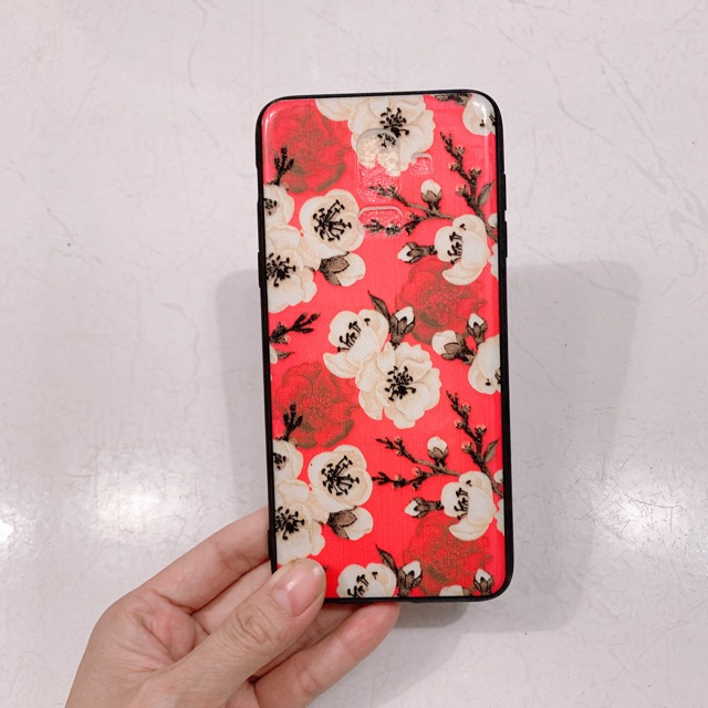 Ốp lưng sam sung A6 Plus,A6+,J8,A6Plus Hoa đào vàng