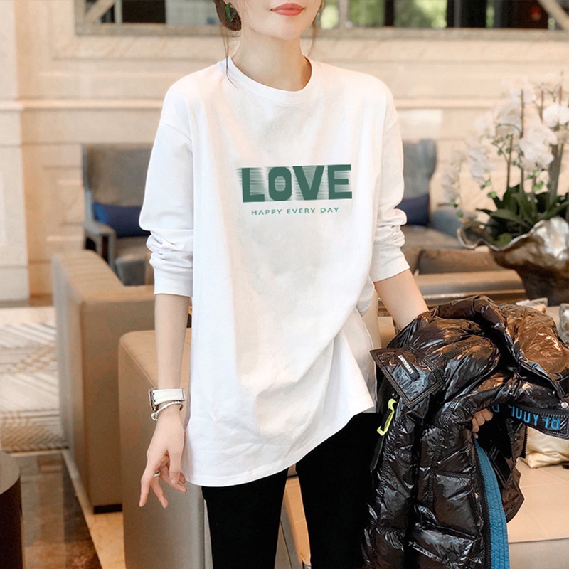 NRVP Áo Thun Nữ Dài Tay Dáng Rộng Phong Cách Hàn Quốc Mới