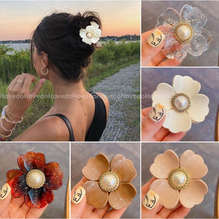 Sỉ kẹp tóc càng cua hoa 4 cánh cao cấp Orin K1683